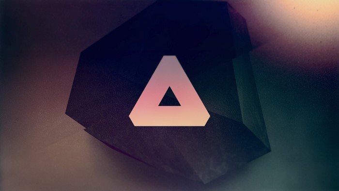 Abstract geometric artwork with a triangle