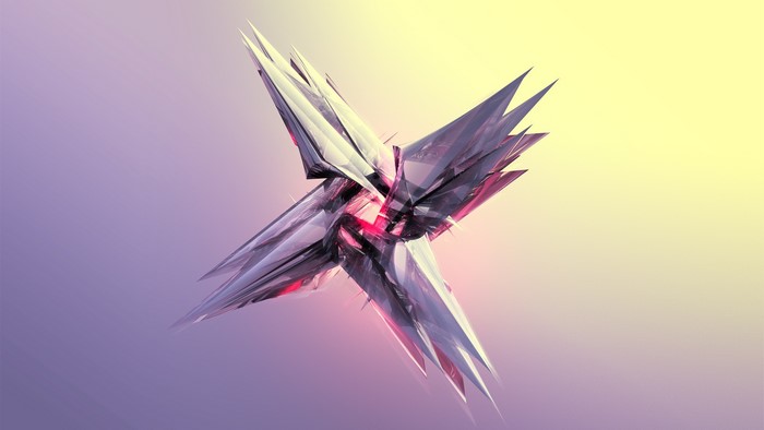 Abstract geometric crystal structure with facets