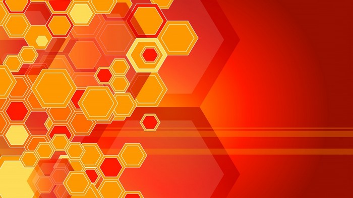 Abstract Orange Hexagon Pattern Digital Art