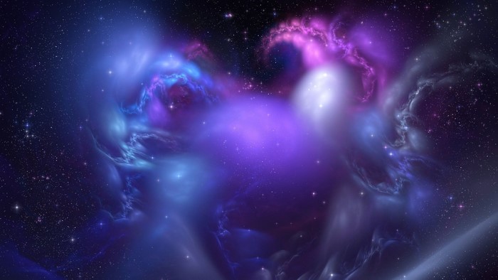 Abstract Cosmic Nebula with Stars and Fractal Patterns
