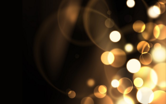 Abstract Yellow Bokeh Light Shapes