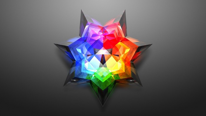 Colorful 3D Geometric Star with Gradient Glow