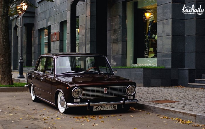 Classic Lada 2101 Parked on City Street