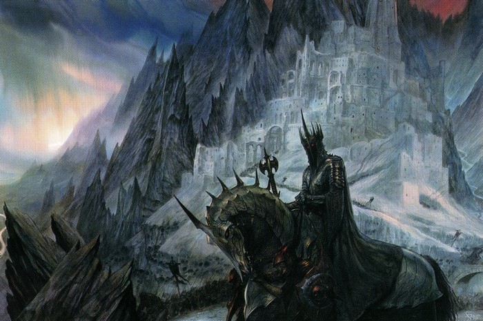 Sauron on horseback before Mordor from The Lord of the Rings