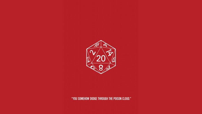 Dungeons and Dragons D20 Die with Quote