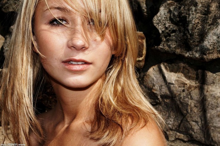 Blonde Woman Outdoors with Natural Light