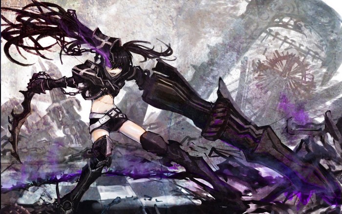 Kuroi Mato in Dynamic Action Pose Black Rock Shooter