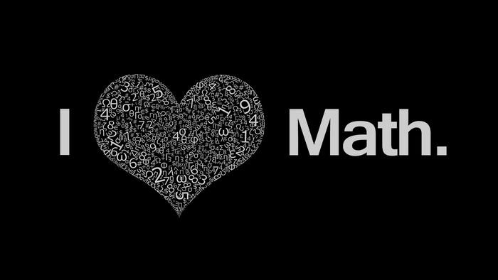 I Love Math Heart Typography