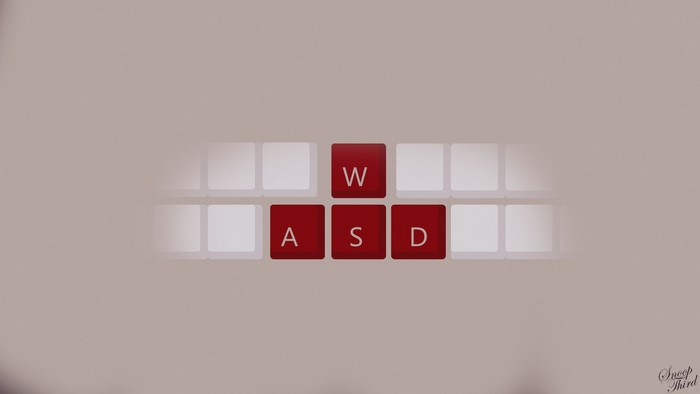 WASD keyboard keys on a minimalist background