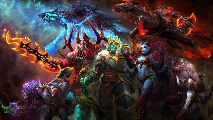 Dota 2 Heroes with Fiery and Ice Dragons