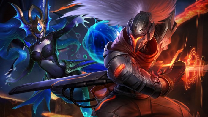 Yasuo and Nami from League of Legends