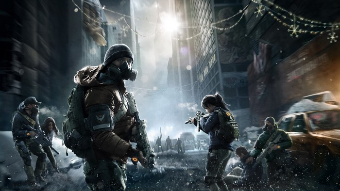 Tom Clancy's The Division characters in a snowy city