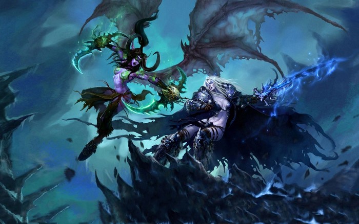 Illidan Stormrage and Arthas from World of Warcraft