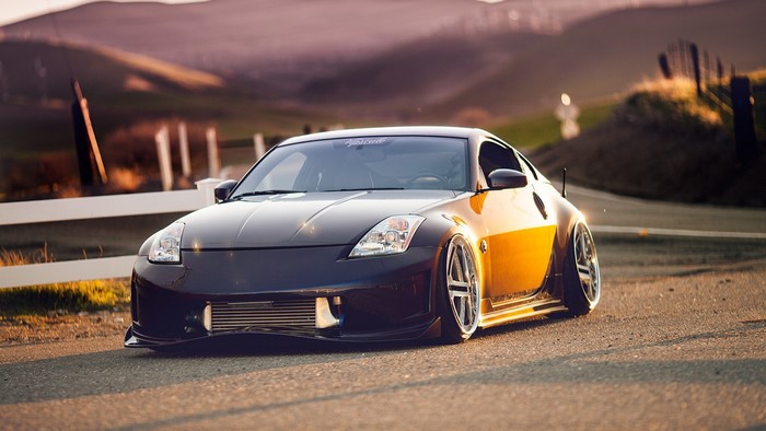 Nissan 350Z tuned car on a road
