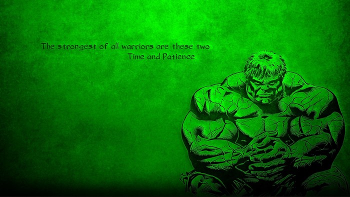 Hulk with quote on green background