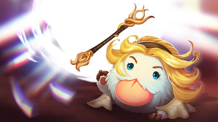 Lux from League of Legends with a staff