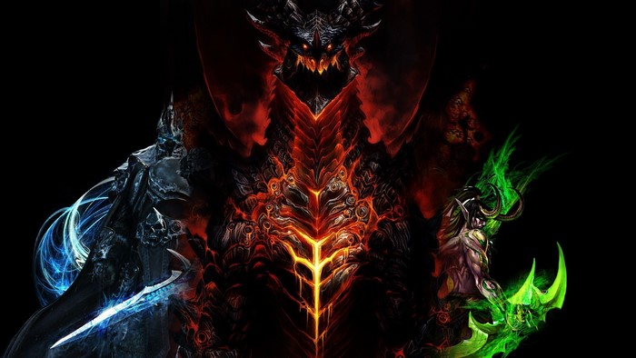 Deathwing, Lich King, and Illidan from World of Warcraft