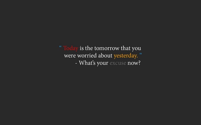 Motivational quote about today and yesterday