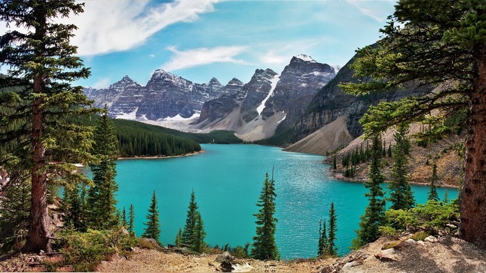 Moraine Lake and Mountains in Banff National Park, Canada