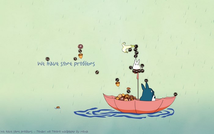 My Neighbor Totoro characters in a boat