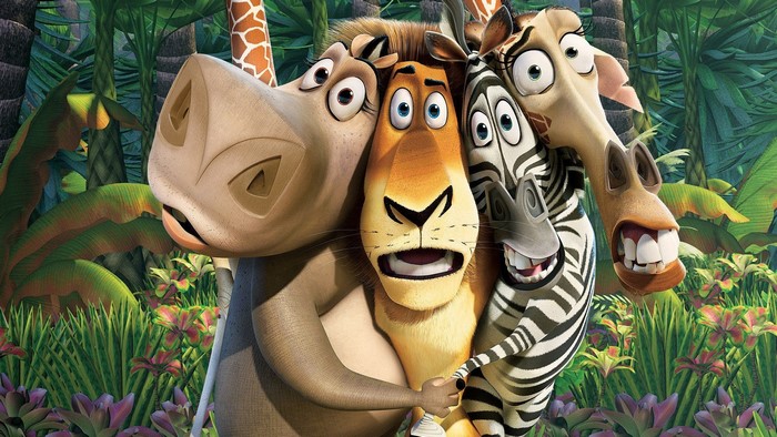 Madagascar movie characters in jungle