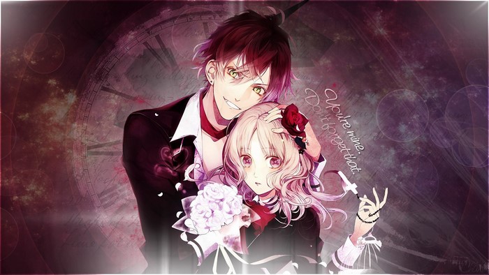 Diabolik Lovers Sakamaki Ayato and Komori Yui Romantic Scene