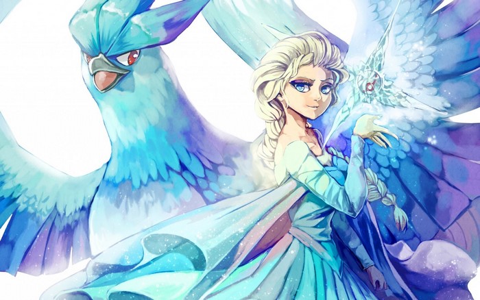 Elsa from Frozen with Articuno