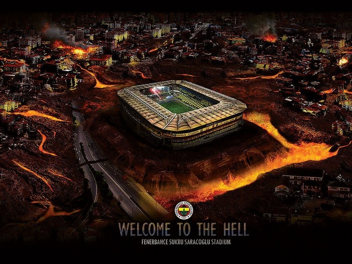 Fenerbahce Sukru Saracoglu Stadium in Fiery Hellscape