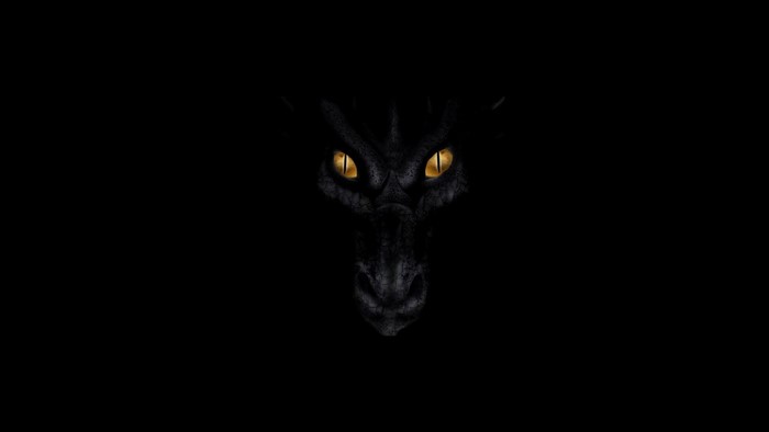 Dark Dragon with Yellow Eyes