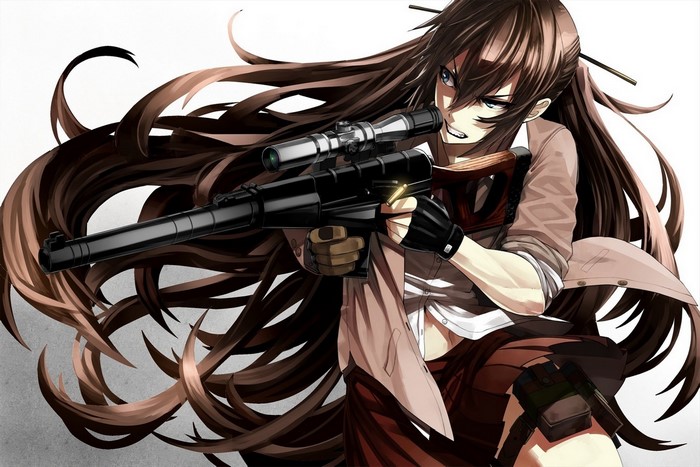 Anime girl with VSS Vintorez sniper rifle