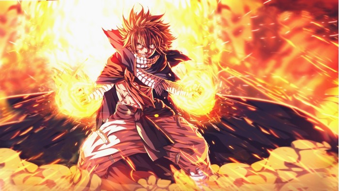 Natsu Dragneel from Fairy Tail using fire magic