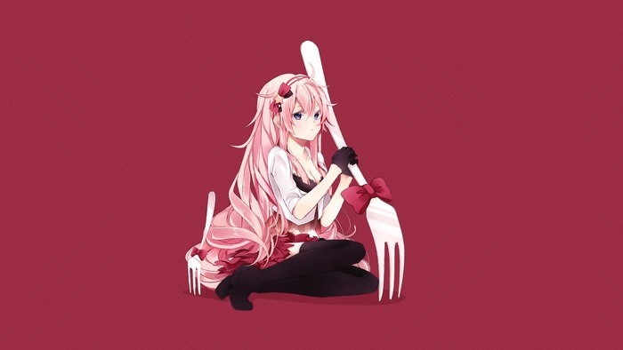 Megurine Luka from Vocaloid with Forks