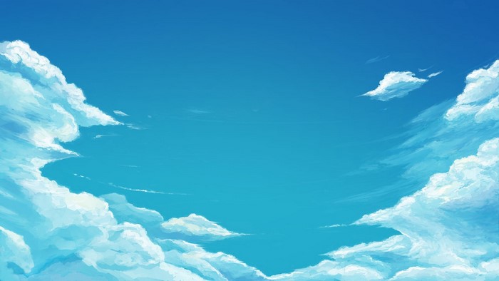 Blue Sky with Fluffy Clouds