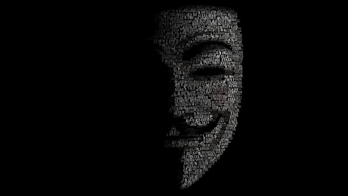 V for Vendetta Typographic Guy Fawkes Mask