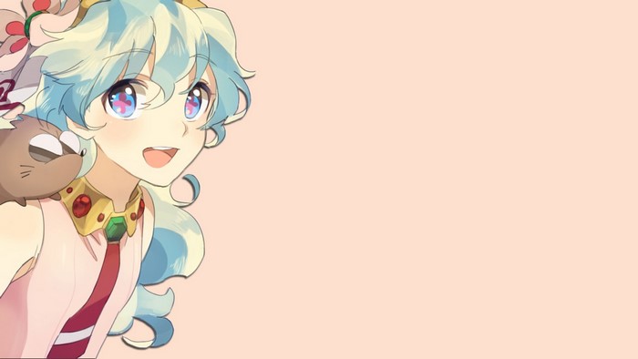 Nia from Tengen Toppa Gurren Lagann with a creature