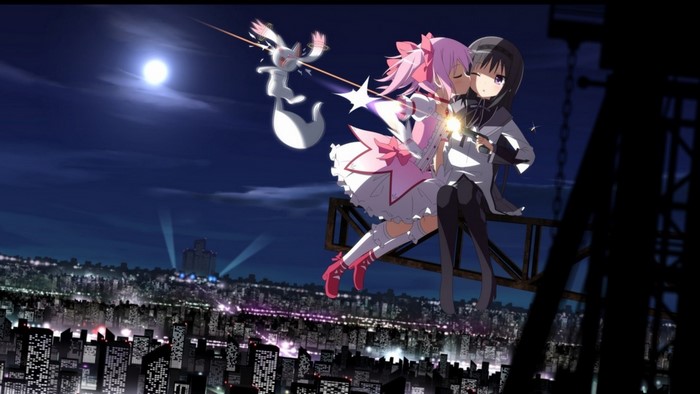 Madoka Magica: Madoka Kaname and Homura Akemi in City