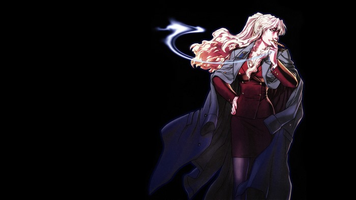 Balalaika from Black Lagoon smoking