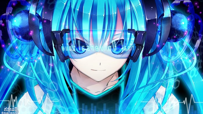 Hatsune Miku in Futuristic Neon Blue