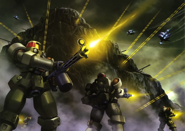 Mobile Suit Gundam Wing Intense Battle Scene