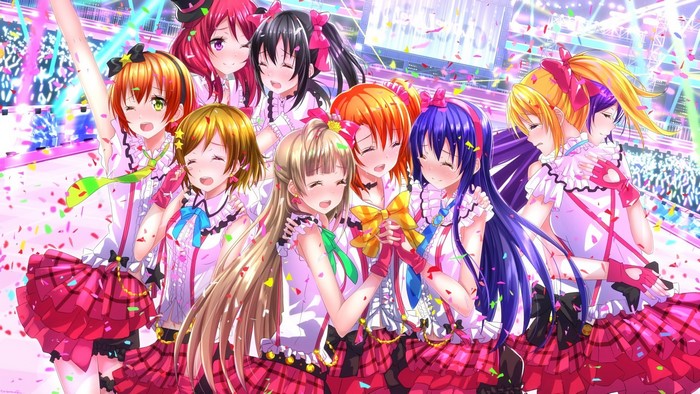 Love Live! School Idol Festival All Stars characters celebrating
