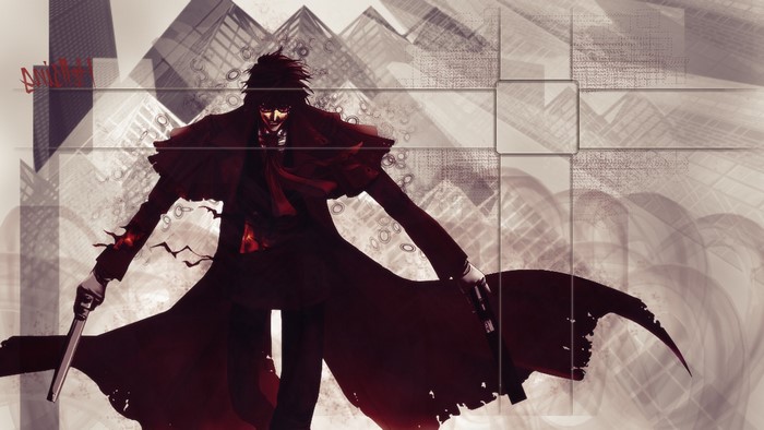 Alucard from Hellsing with guns