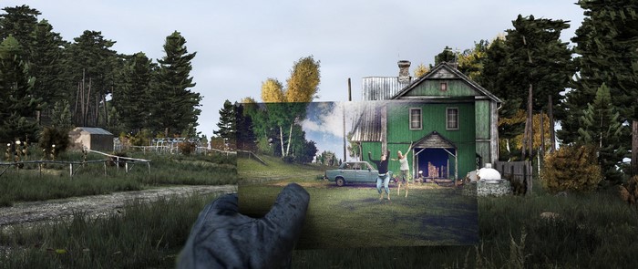 DayZ Post-Apocalyptic Rural Scene with Photograph