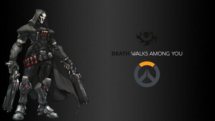 Reaper from Overwatch with logos