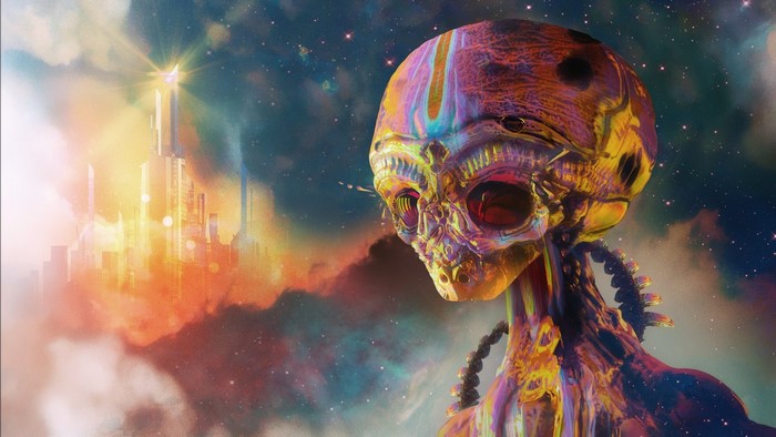 Psychedelic Alien in Cosmic City