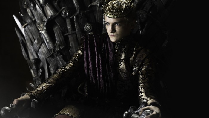 Joffrey Baratheon from Game of Thrones on the Iron Throne
