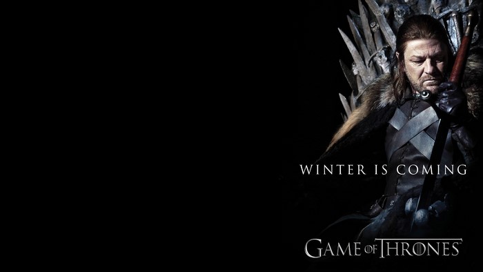 Ned Stark from Game of Thrones with "Winter is Coming"