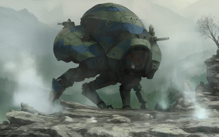 Futuristic robot artwork concept art