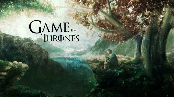 Game of Thrones title card with landscape