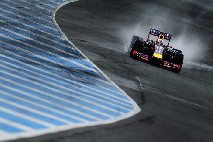 Formula 1 Red Bull Racing car on track
