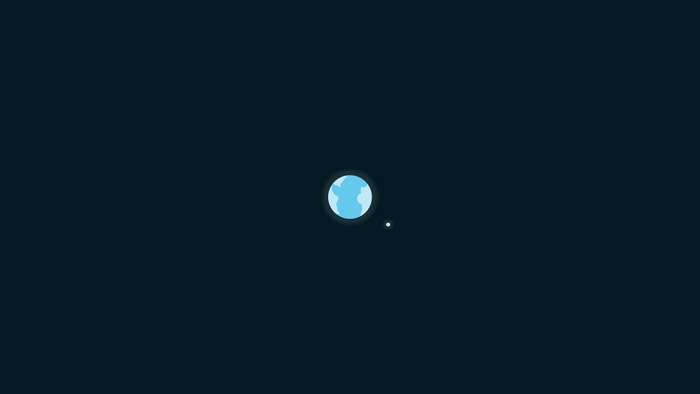 Minimalist Earth and Moon in Space
